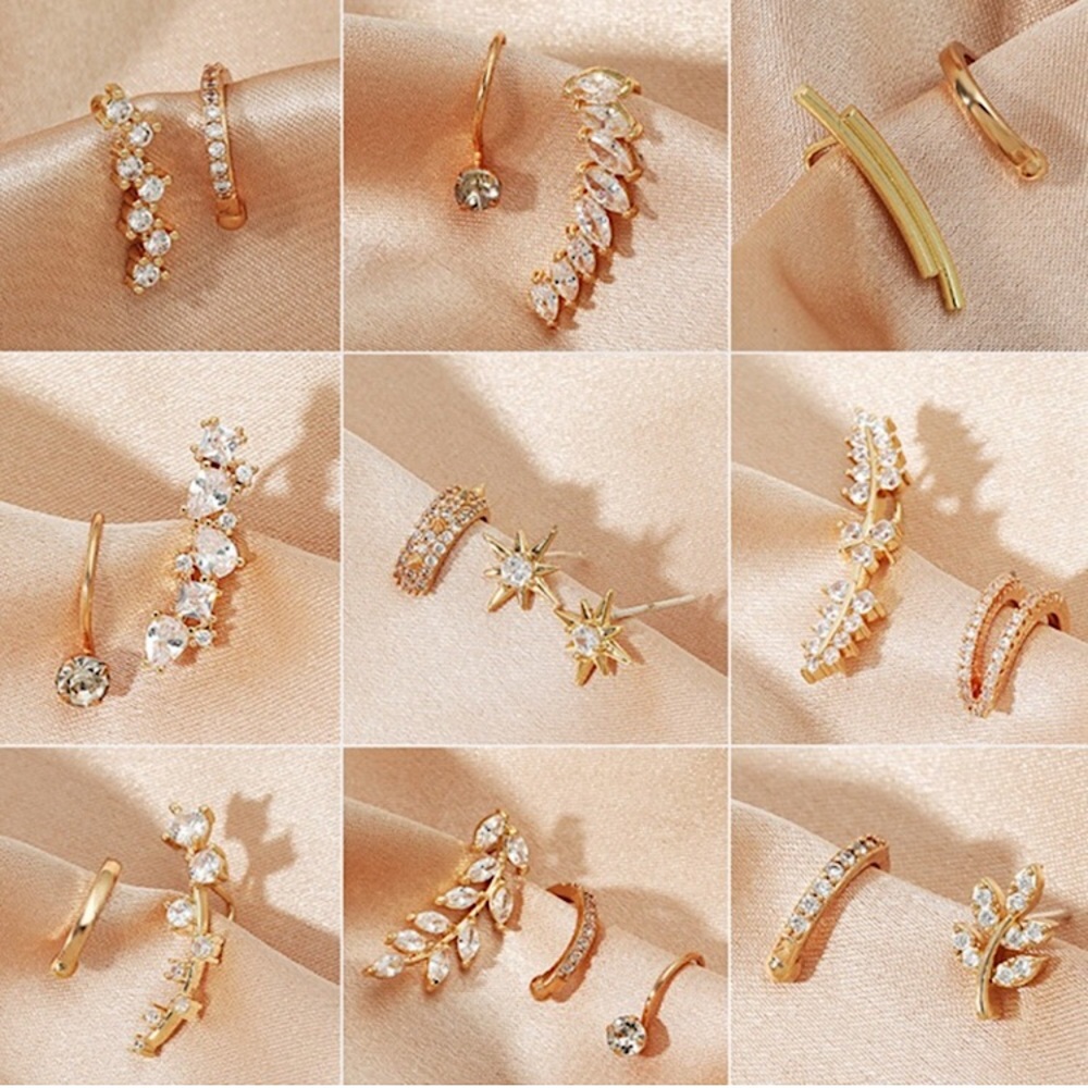 ⚜️[𝟯/$𝟭𝟴]⚜️CZ Gold Floral 3 Earrings Set NEW - Picture 4 of 5